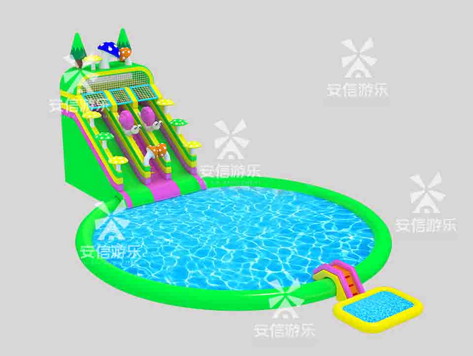 Outdoor commercial grade inflatable mobile water park