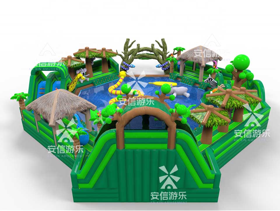 Outdoor commercial grade inflatable mobile water park