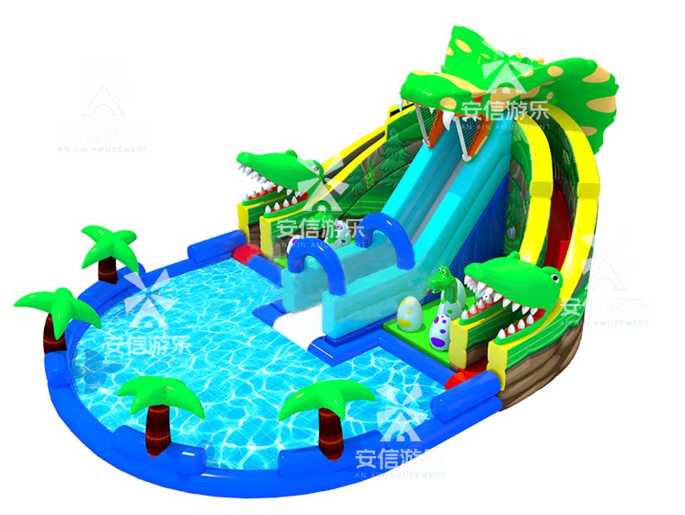 Outdoor commercial grade inflatable mobile water park