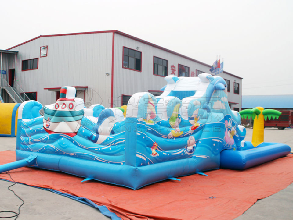 inflatable ocean jumping castle with pool