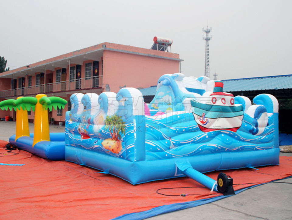 inflatable ocean jumping castle with pool