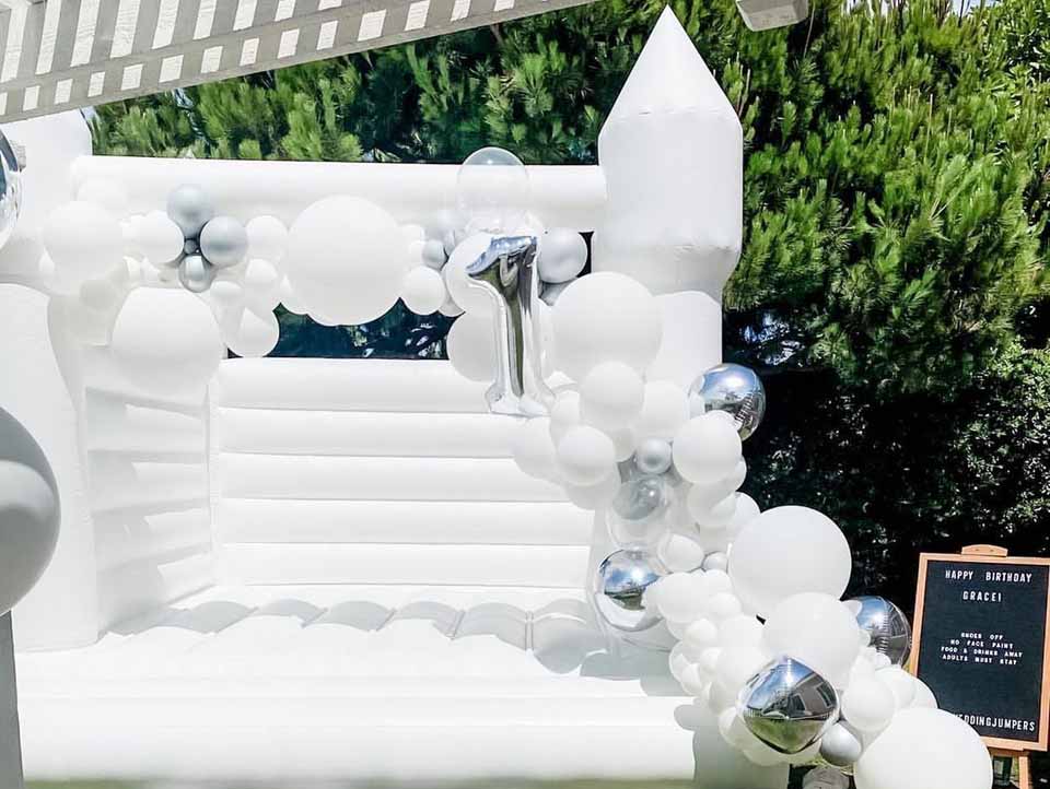 inflatable white wedding castle