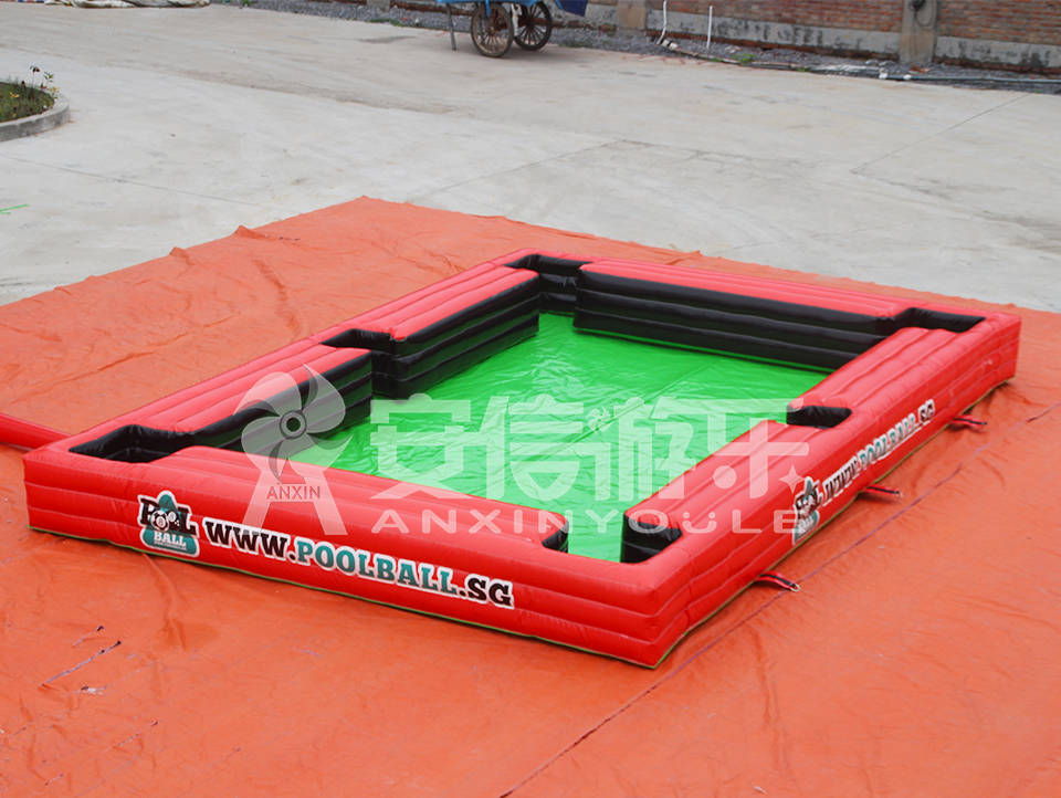 Inflatable snooker soccer ball area