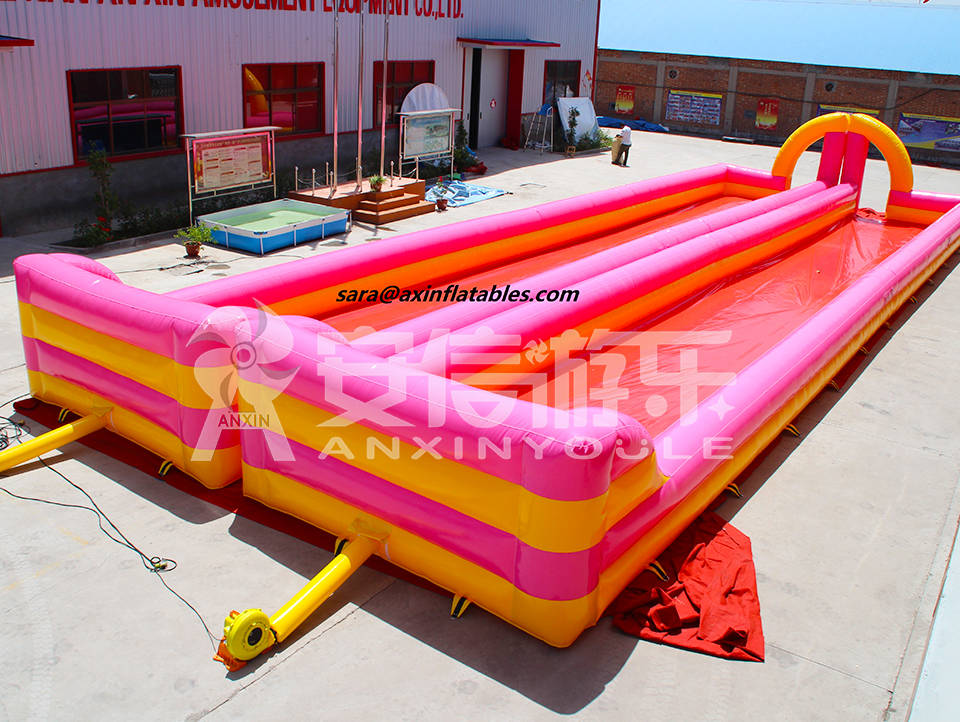 Inflatable zorb ball air track