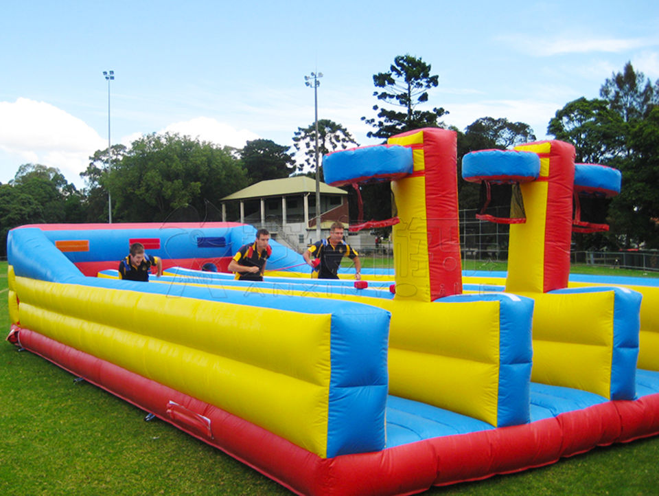 inflatable 3 lanes bungee run air track