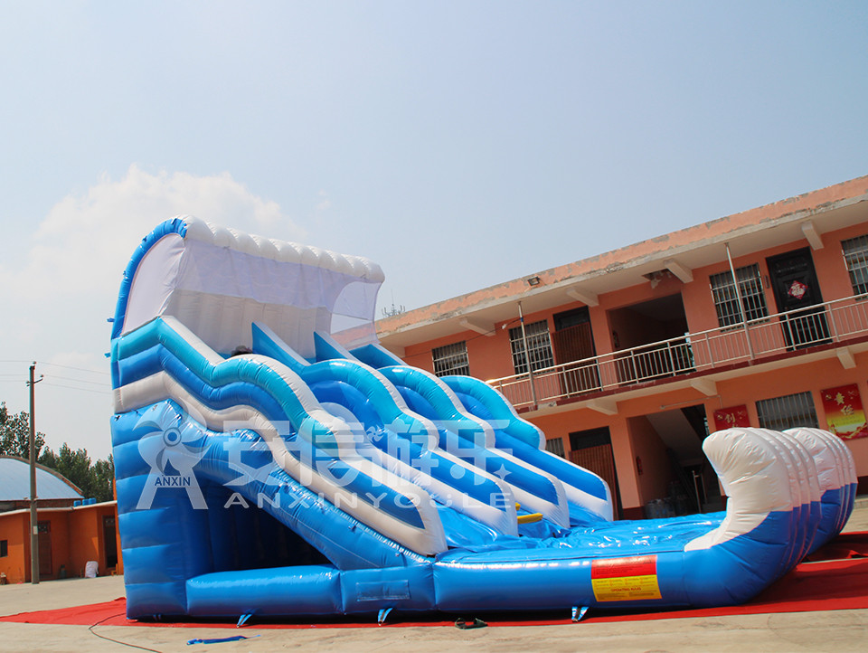 Giant inflatable water slide