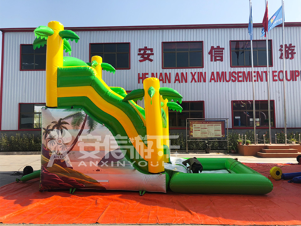 Giant inflatable water slide