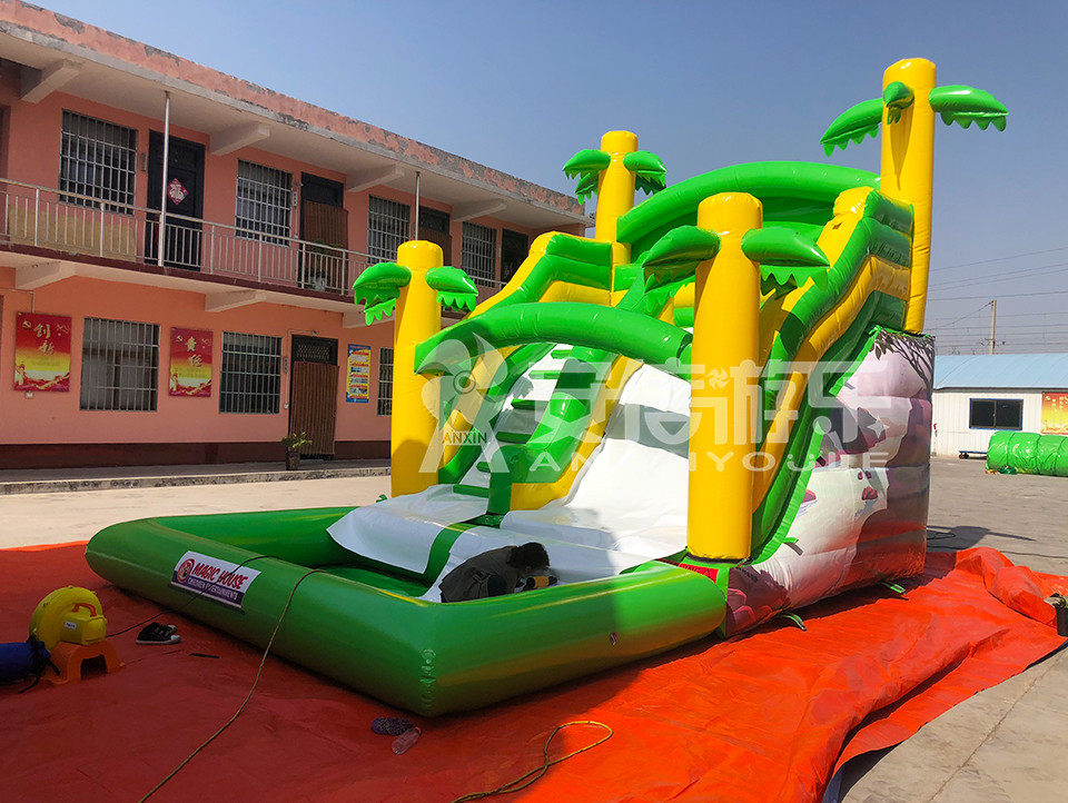 Giant inflatable water slide