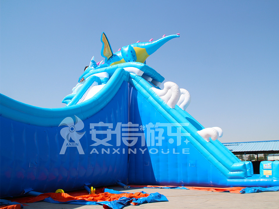 Giant inflatable water slide