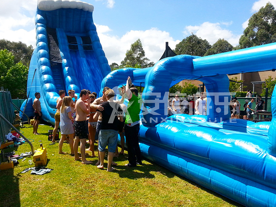 Giant inflatable water slide