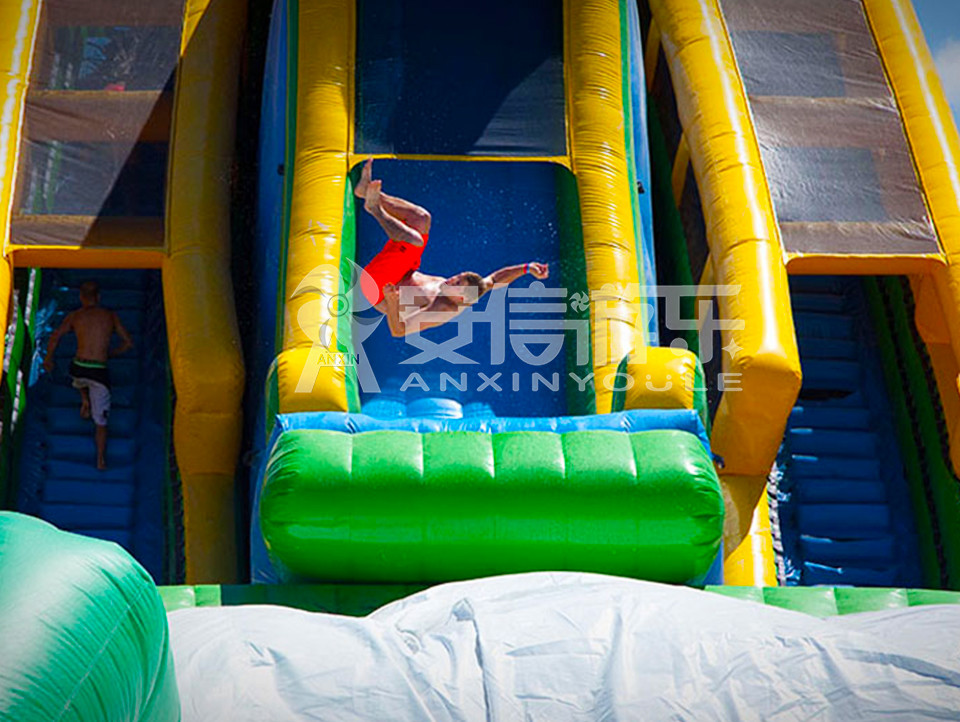 Giant inflatable water slide