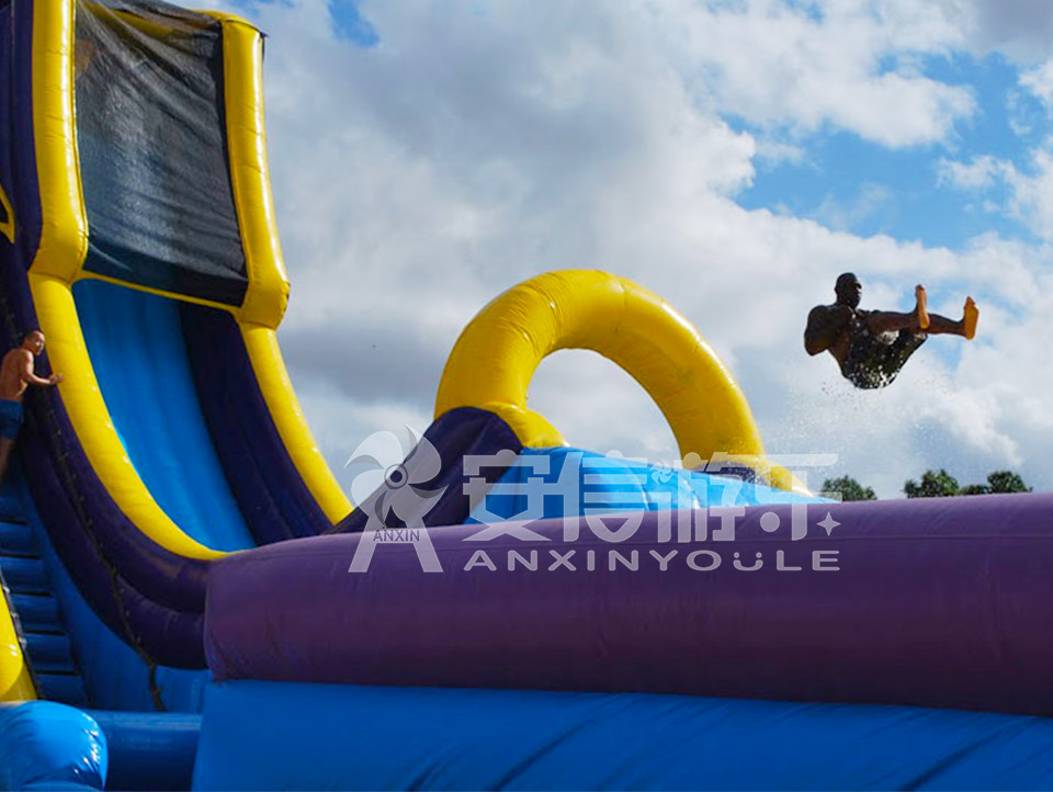 Giant inflatable water slide