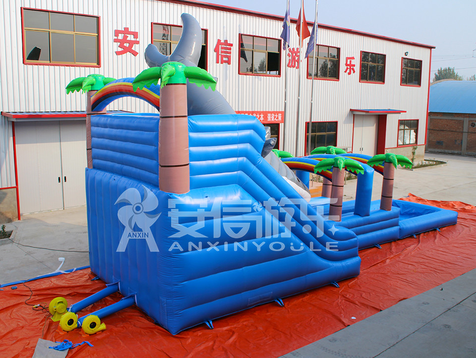 Giant inflatable water slide