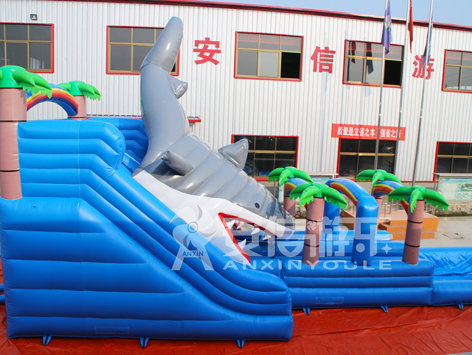 Giant inflatable water slide