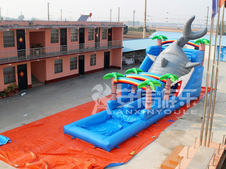 Giant inflatable water slide