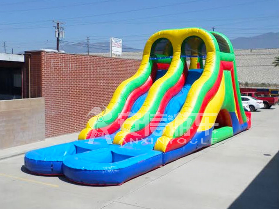 Giant inflatable water slide