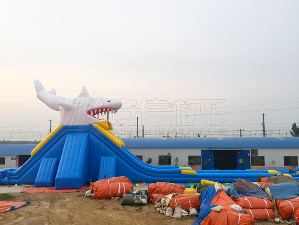 Giant inflatable water slide