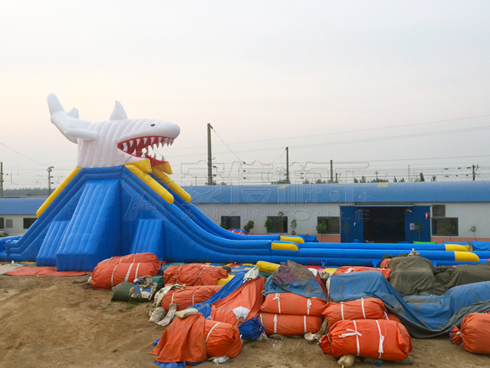 Giant inflatable water slide