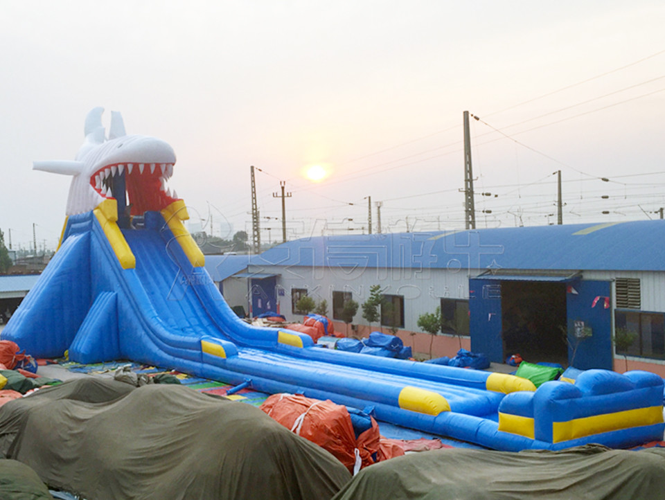 Giant inflatable water slide