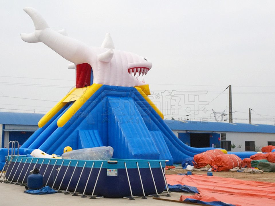 Giant inflatable water slide