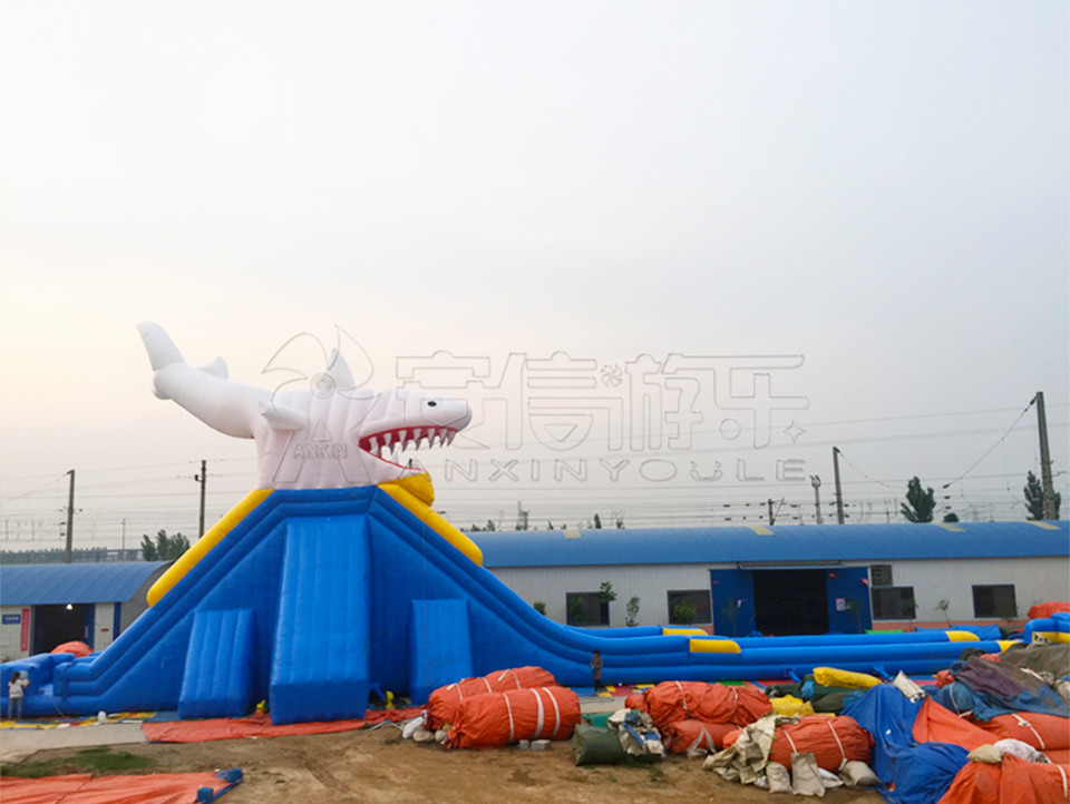 Giant inflatable water slide