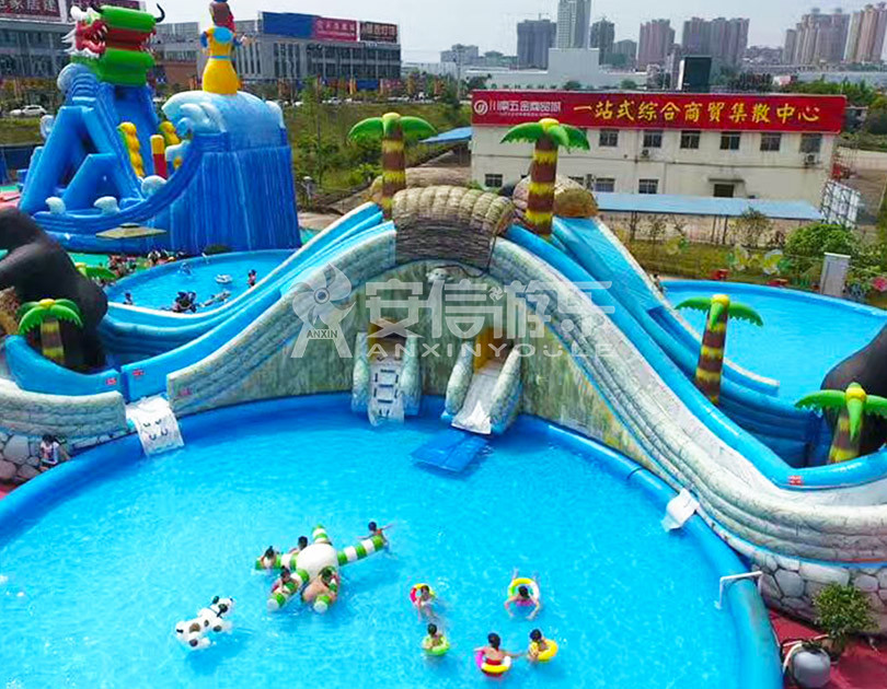 ANXIN Inflatable obstacle course floating mobile water park