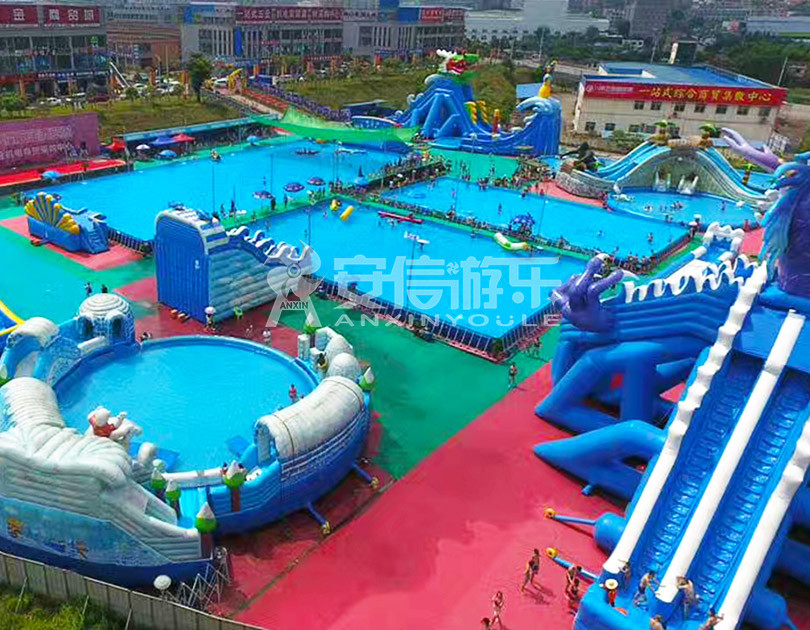 ANXIN Inflatable obstacle course floating mobile water park