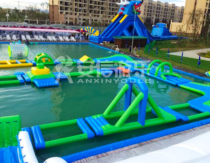 ANXIN Inflatable obstacle course floating mobile water park