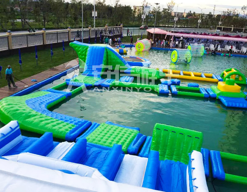 ANXIN Inflatable obstacle course floating mobile water park