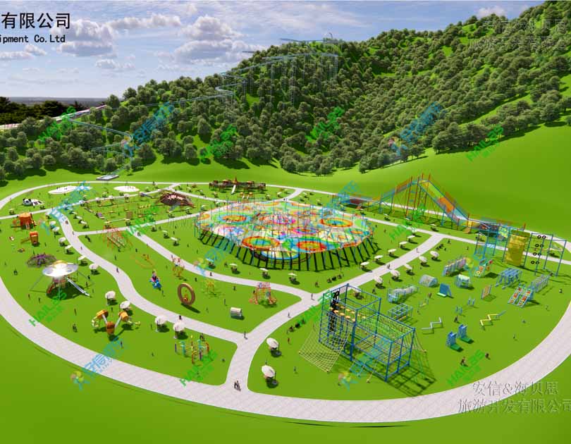 2021 ANXIN amusement park playground swing, jumping cloud, volcano climbing etc