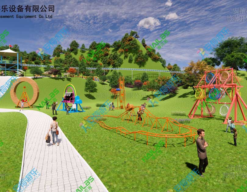 2021 ANXIN amusement park playground swing, jumping cloud, volcano climbing etc