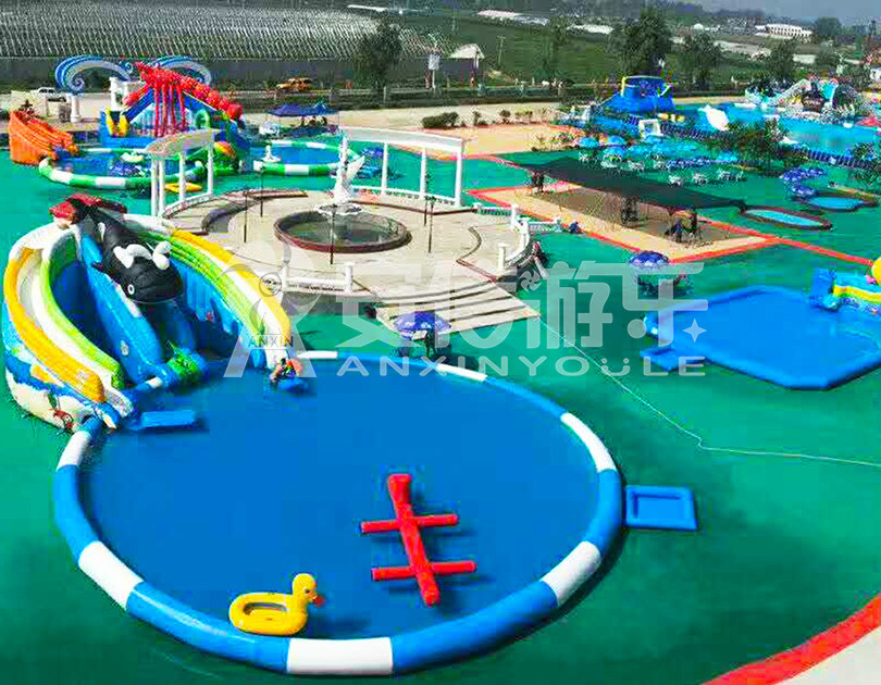 ANXIN Inflatable obstacle course floating mobile water park