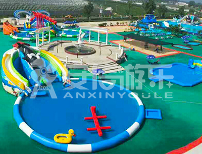 ANXIN Inflatable obstacle course floating mobile water park