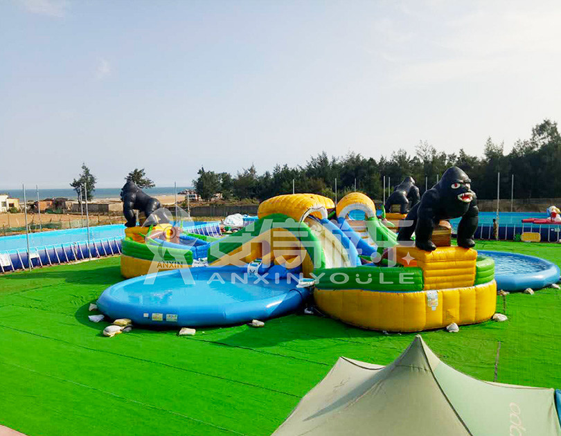 ANXIN Inflatable obstacle course floating mobile water park