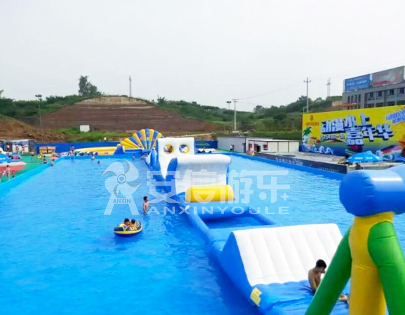 ANXIN Inflatable obstacle course floating mobile water park