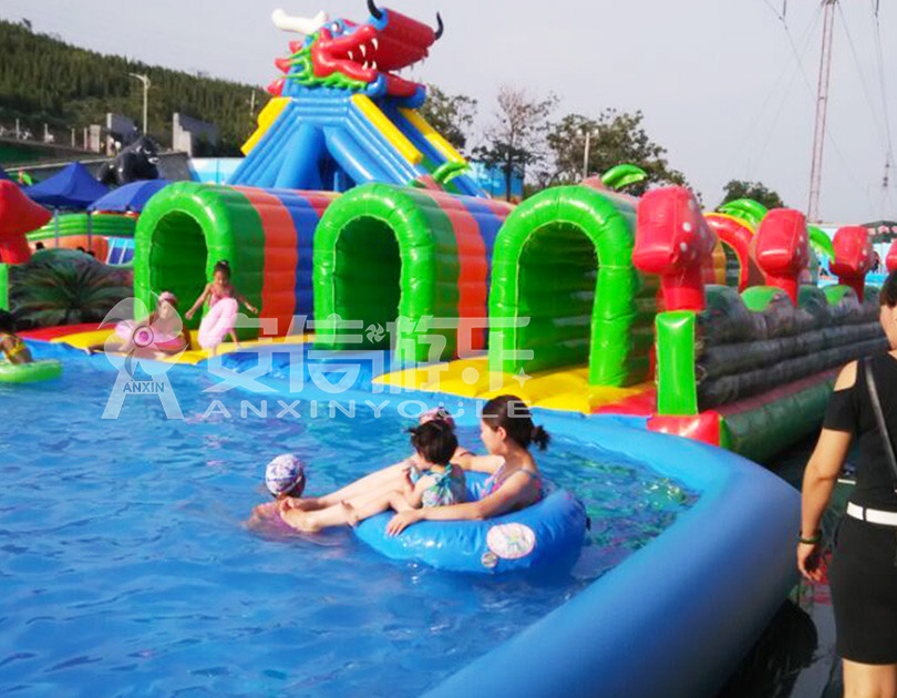 ANXIN Inflatable obstacle course floating mobile water park