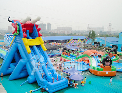 ANXIN Inflatable obstacle course floating mobile water park