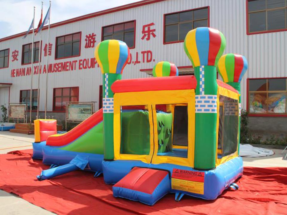 Small inflatable castle with slide
