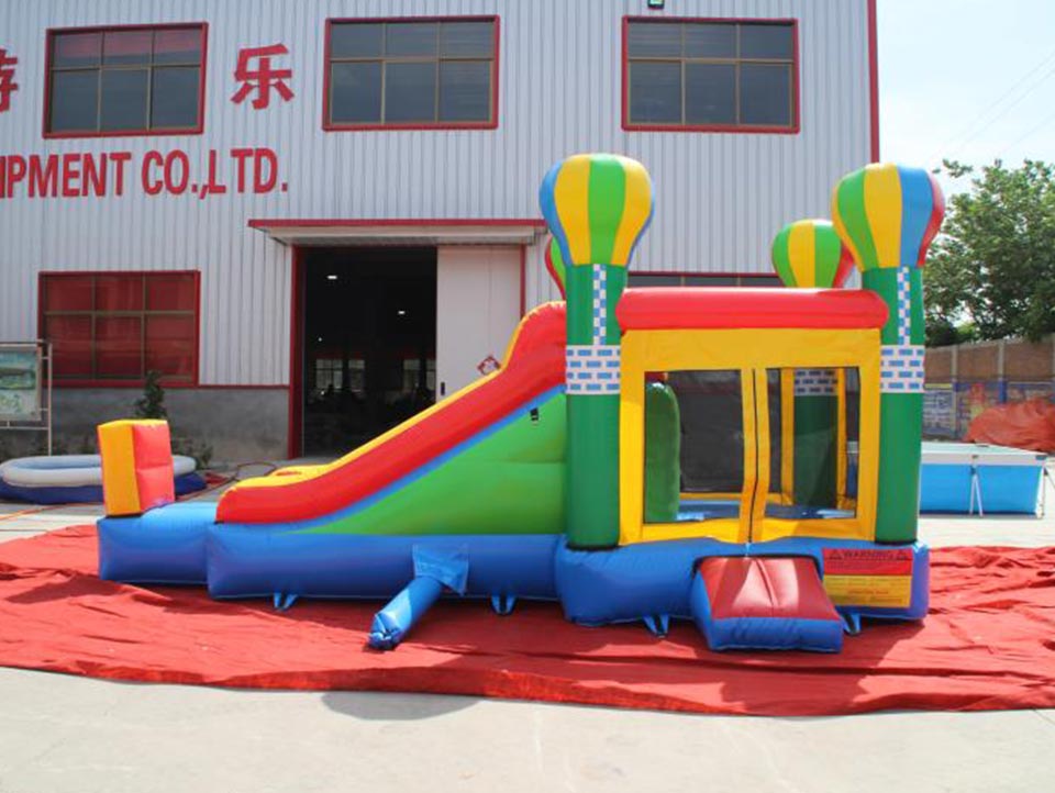 Small inflatable castle with slide