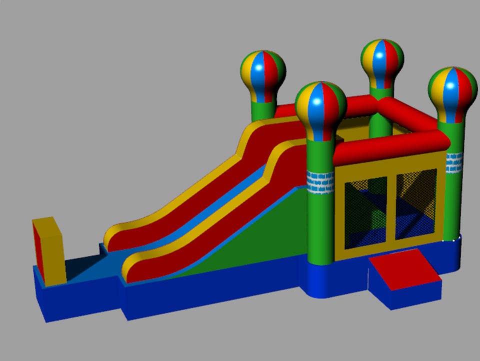 Small inflatable castle with slide