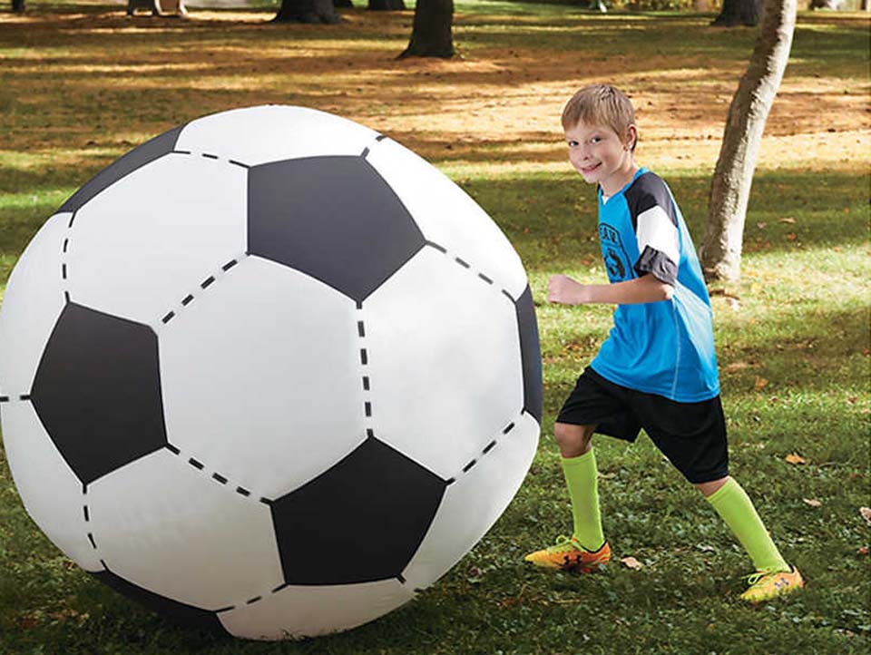 Inflatable giant soccer ball